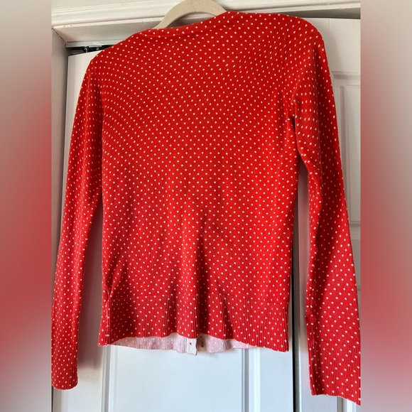 Reddish Orange Merona Polka Dotted Cardigan Size XS - Picture 6 of 7